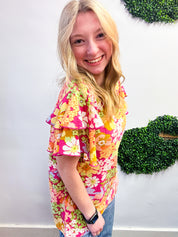 Groovy Garden Top in Fuchsia