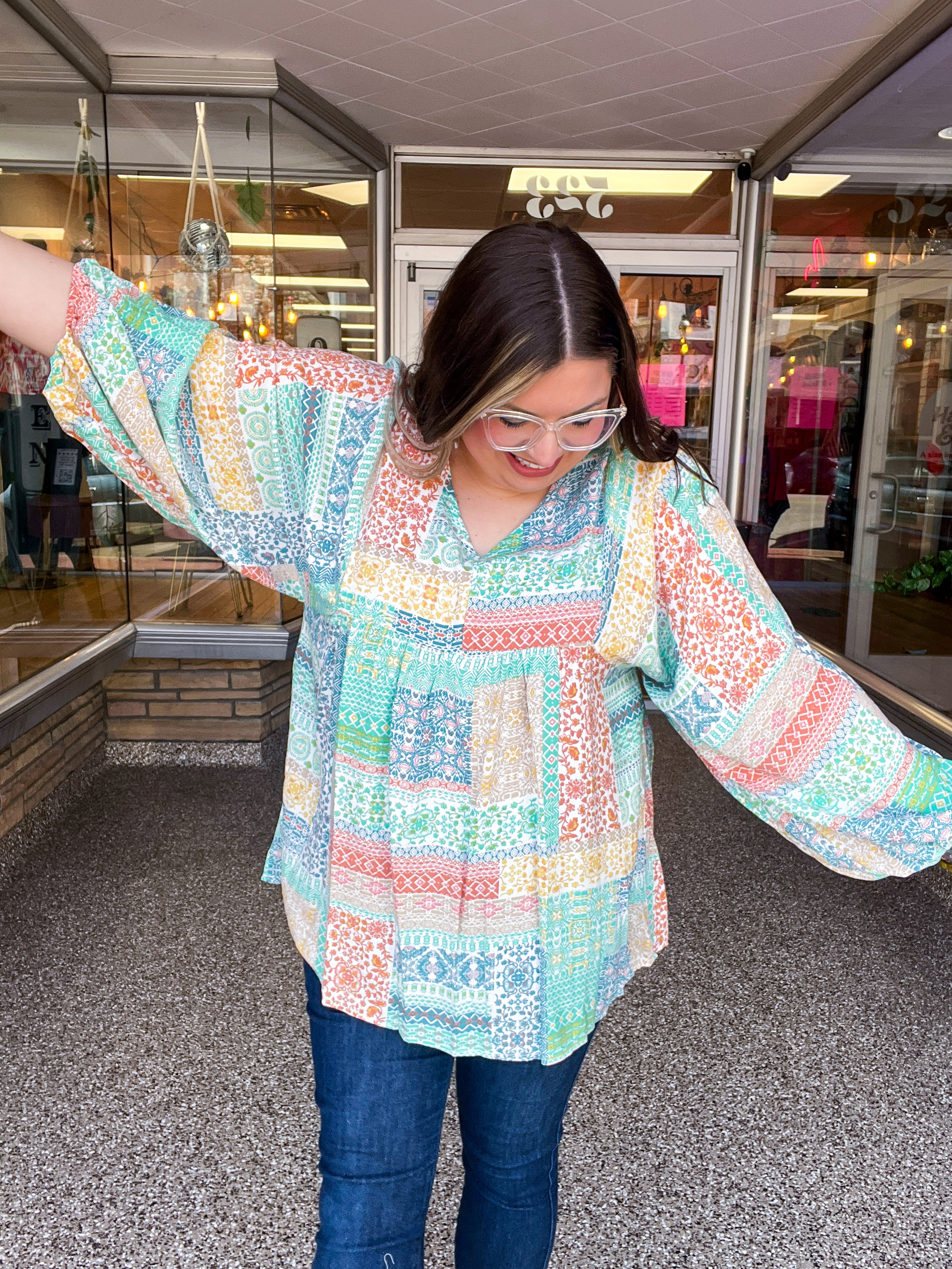 Boho Breeze Patchwork Top