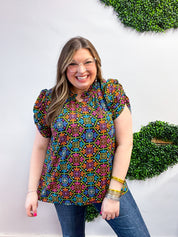 Neon Mosaic Top
