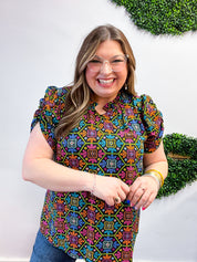Neon Mosaic Top