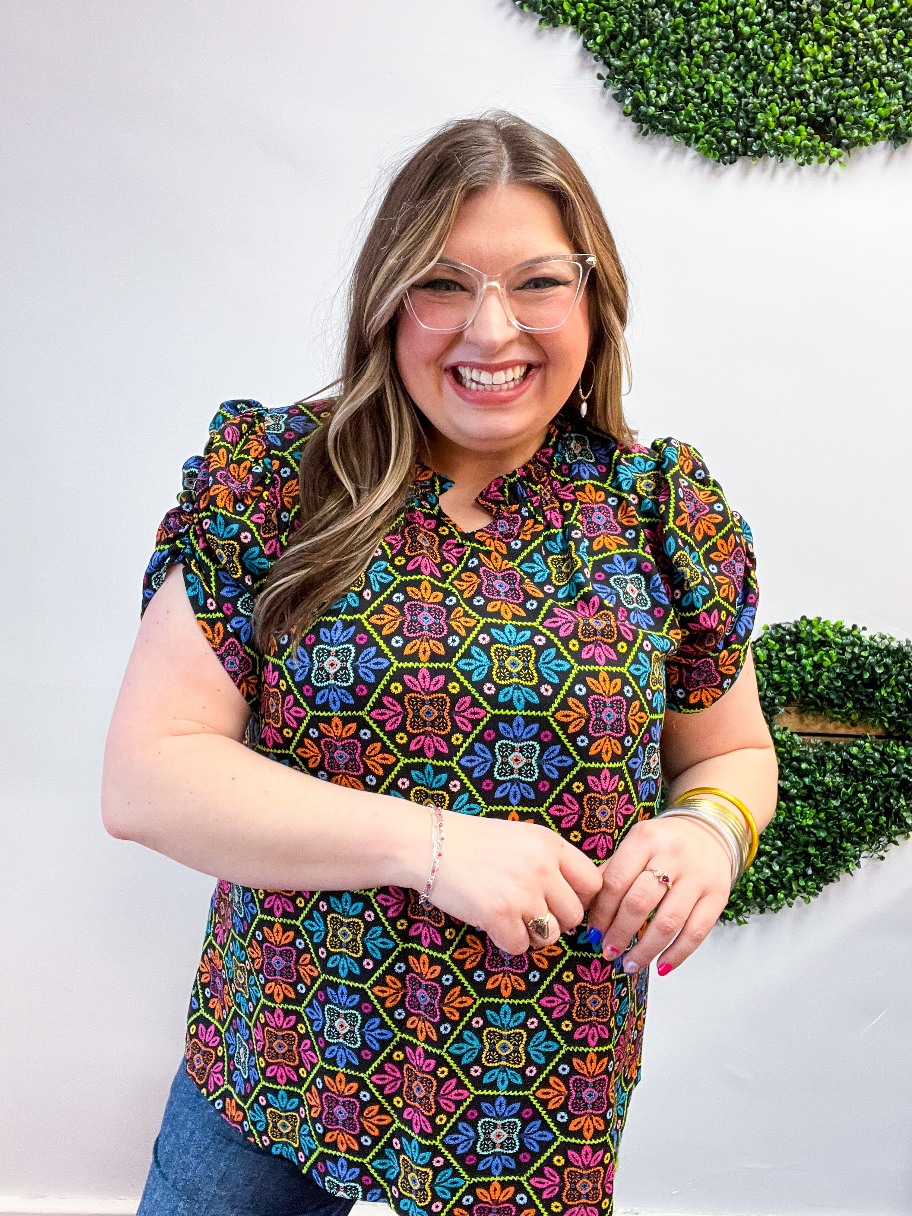 Neon Mosaic Top