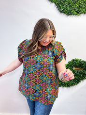 Neon Mosaic Top
