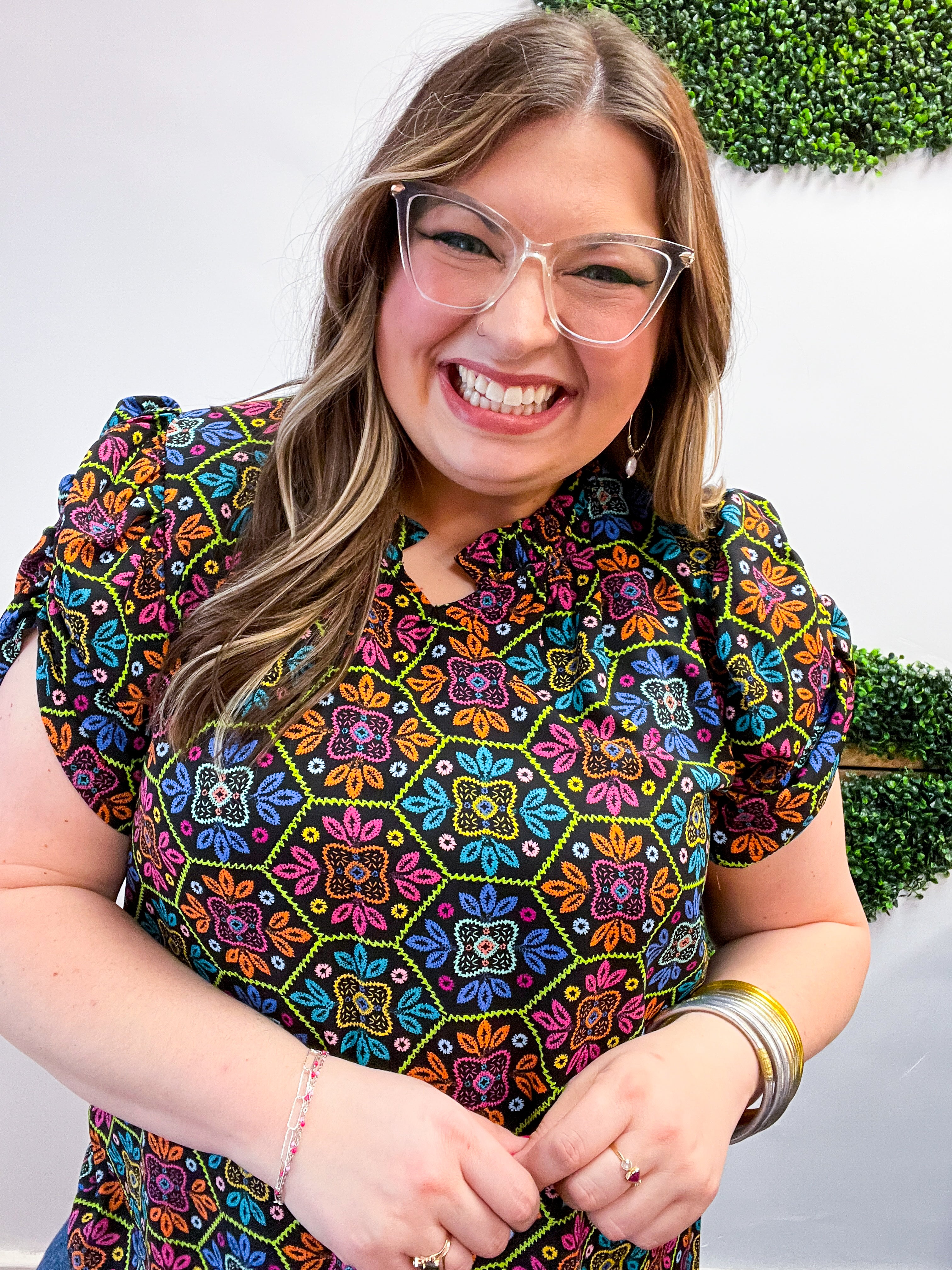 Neon Mosaic Top