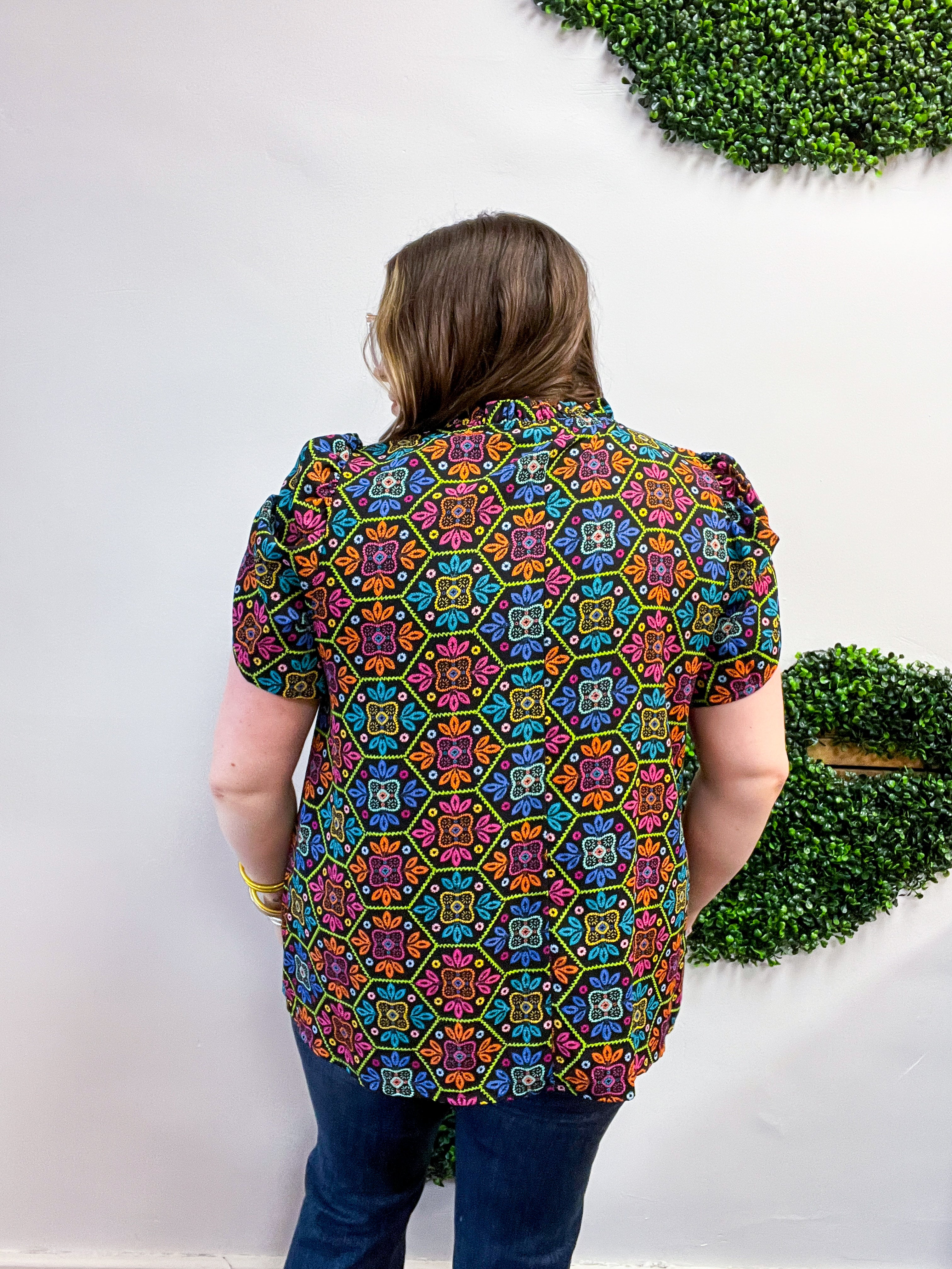 Neon Mosaic Top