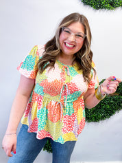 Patchwork Petals Tie Top