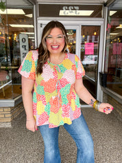 Patchwork Petals Tie Top