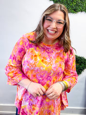 Whimsical Wildflowers 3/4 Bell Sleeve Top