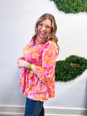 Whimsical Wildflowers 3/4 Bell Sleeve Top