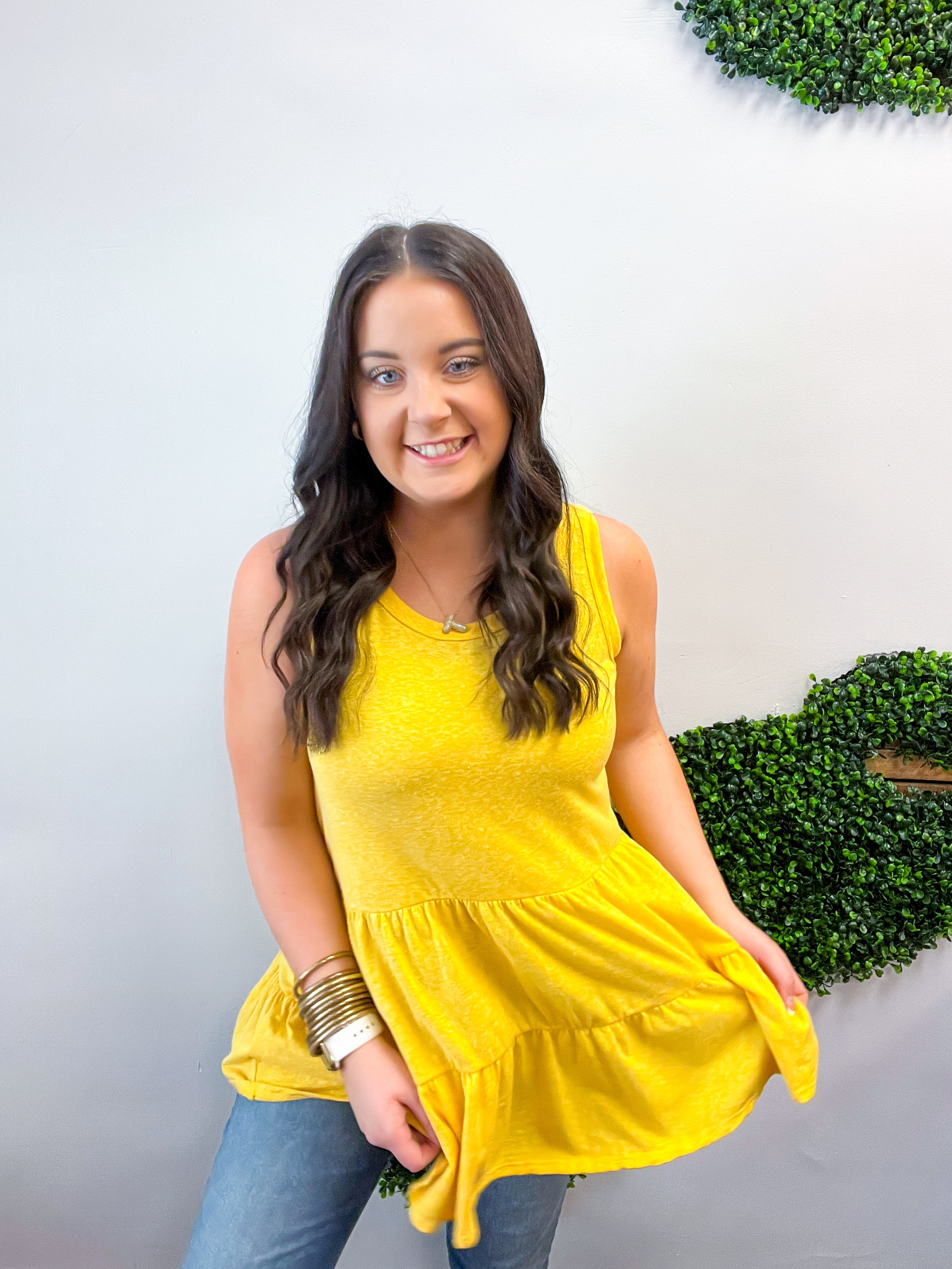 Tiered to Go Tank in Yellow