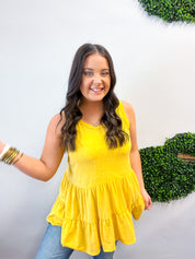 Tiered to Go Tank in Yellow