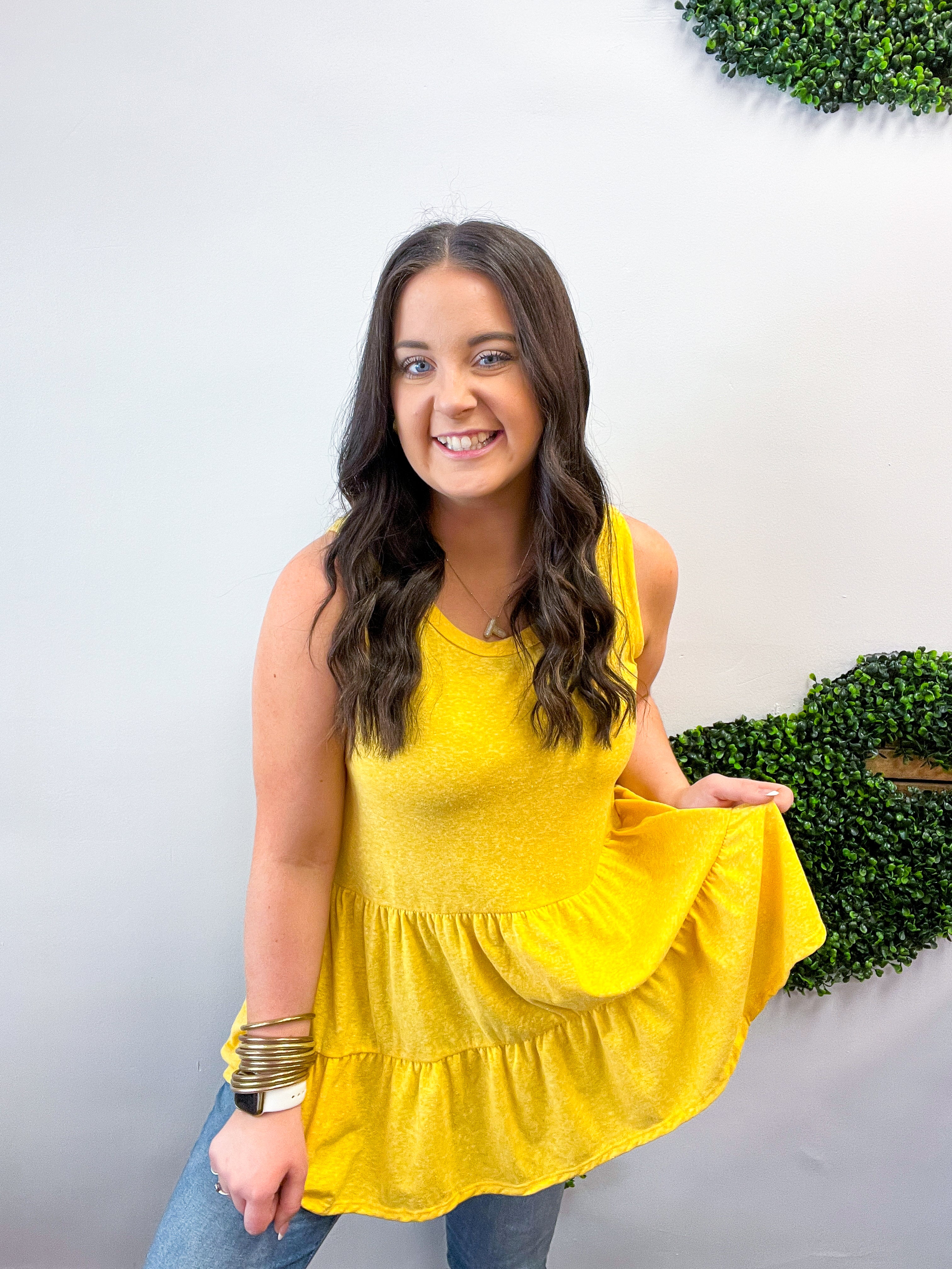 Tiered to Go Tank in Yellow