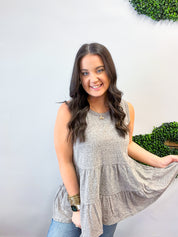Tiered to Go Tank in Charcoal