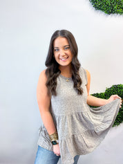 Tiered to Go Tank in Charcoal