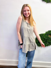 Tiered to Go Tank in Charcoal
