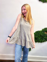 Tiered to Go Tank in Charcoal
