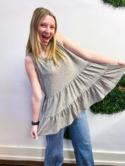 Tiered to Go Tank in Charcoal