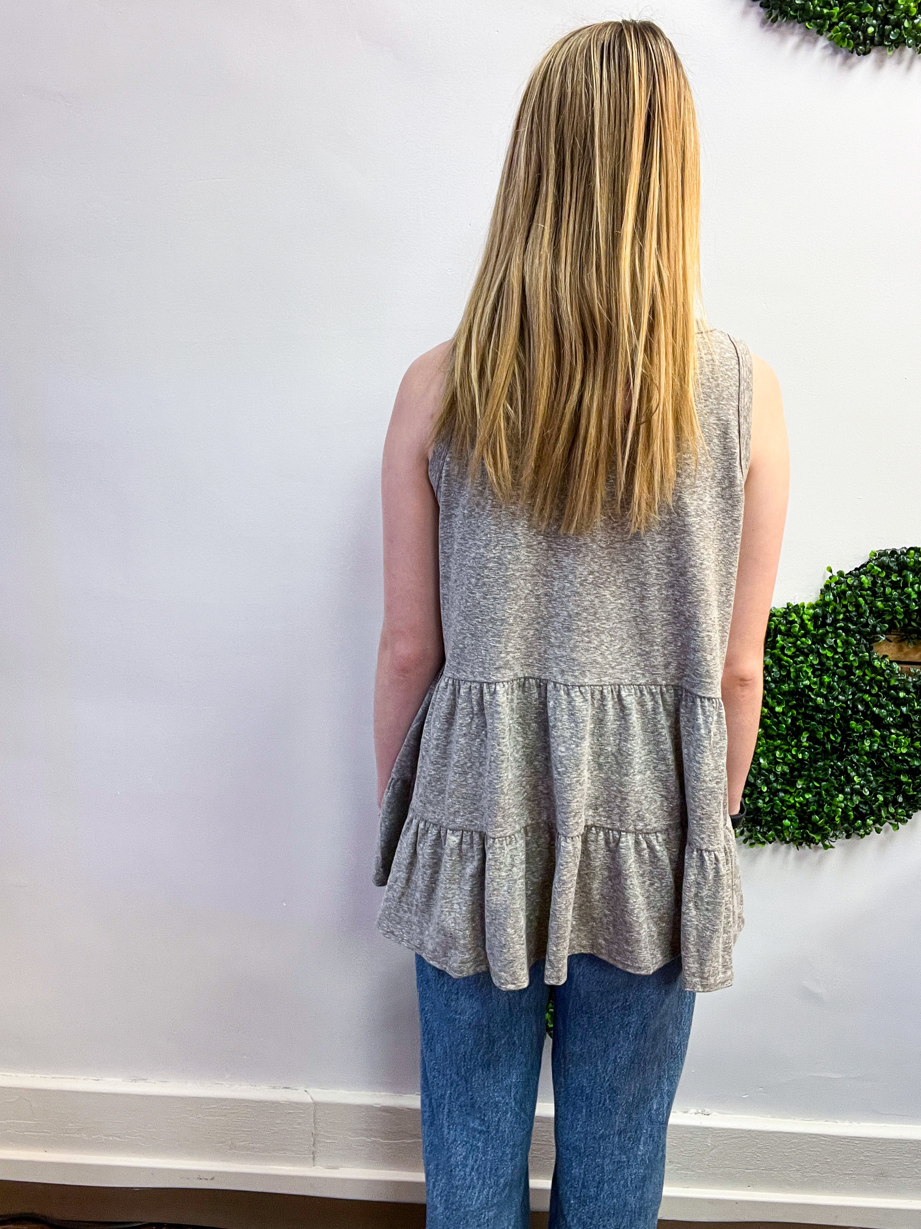Tiered to Go Tank in Charcoal