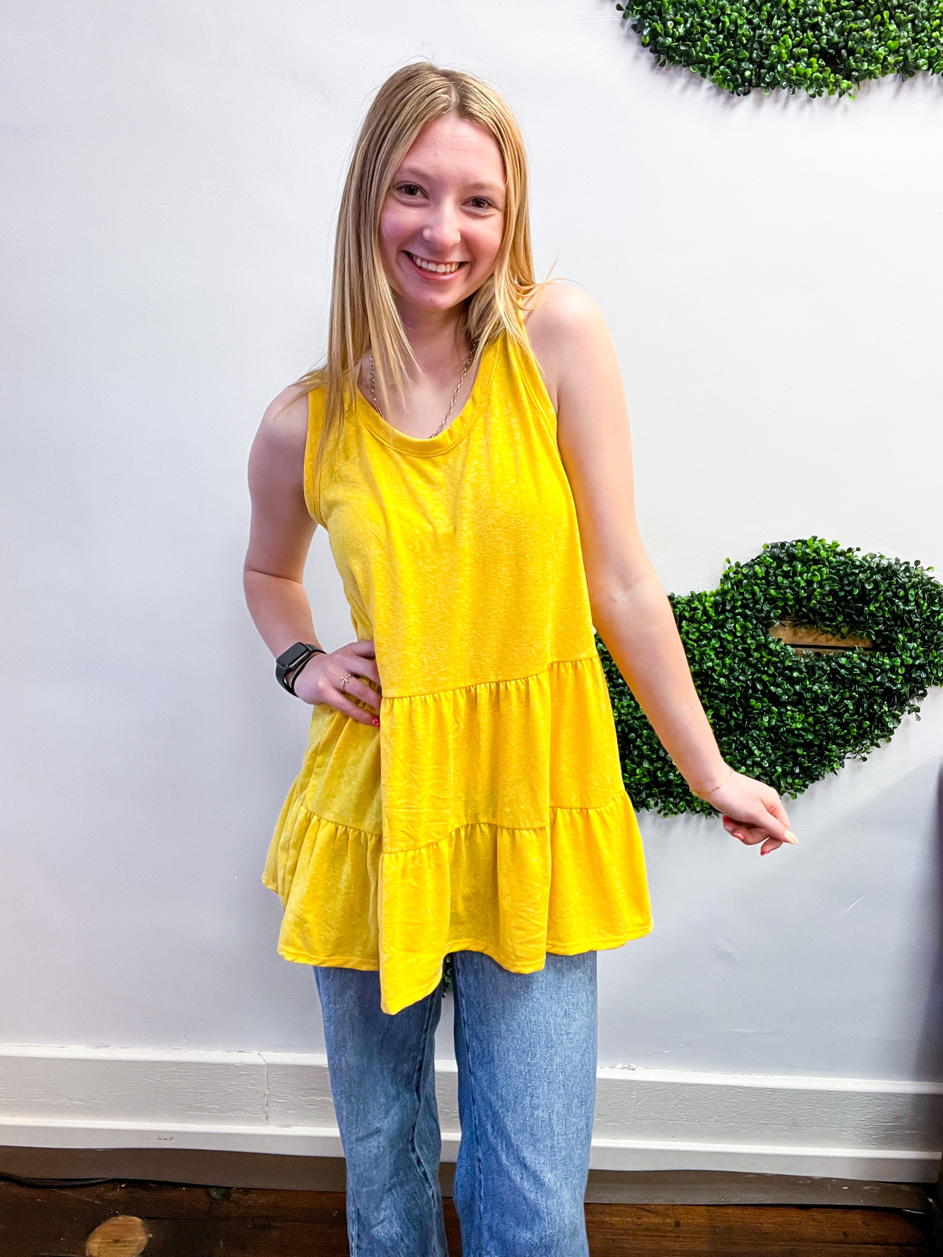 Tiered to Go Tank in Yellow