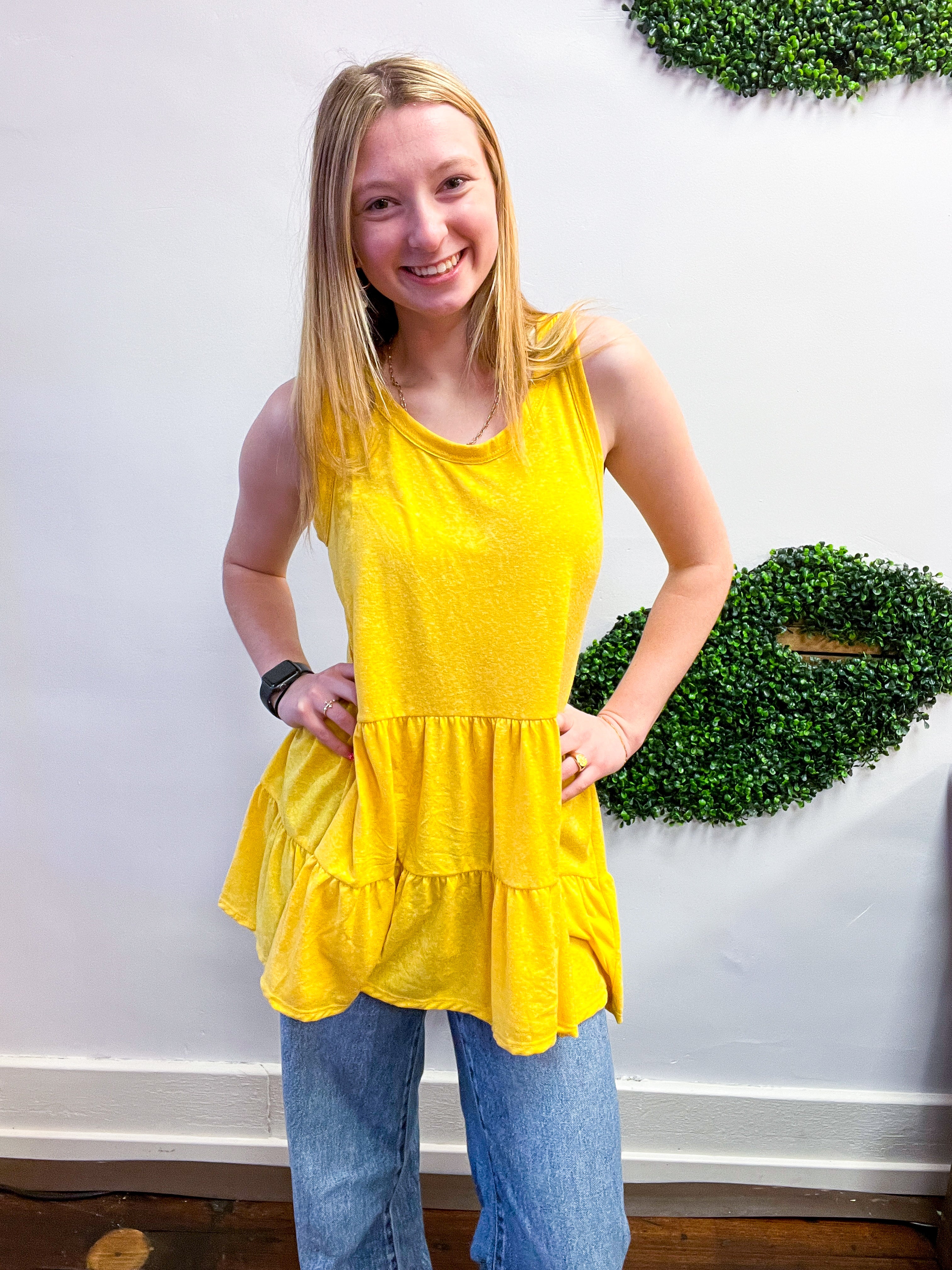 Tiered to Go Tank in Yellow