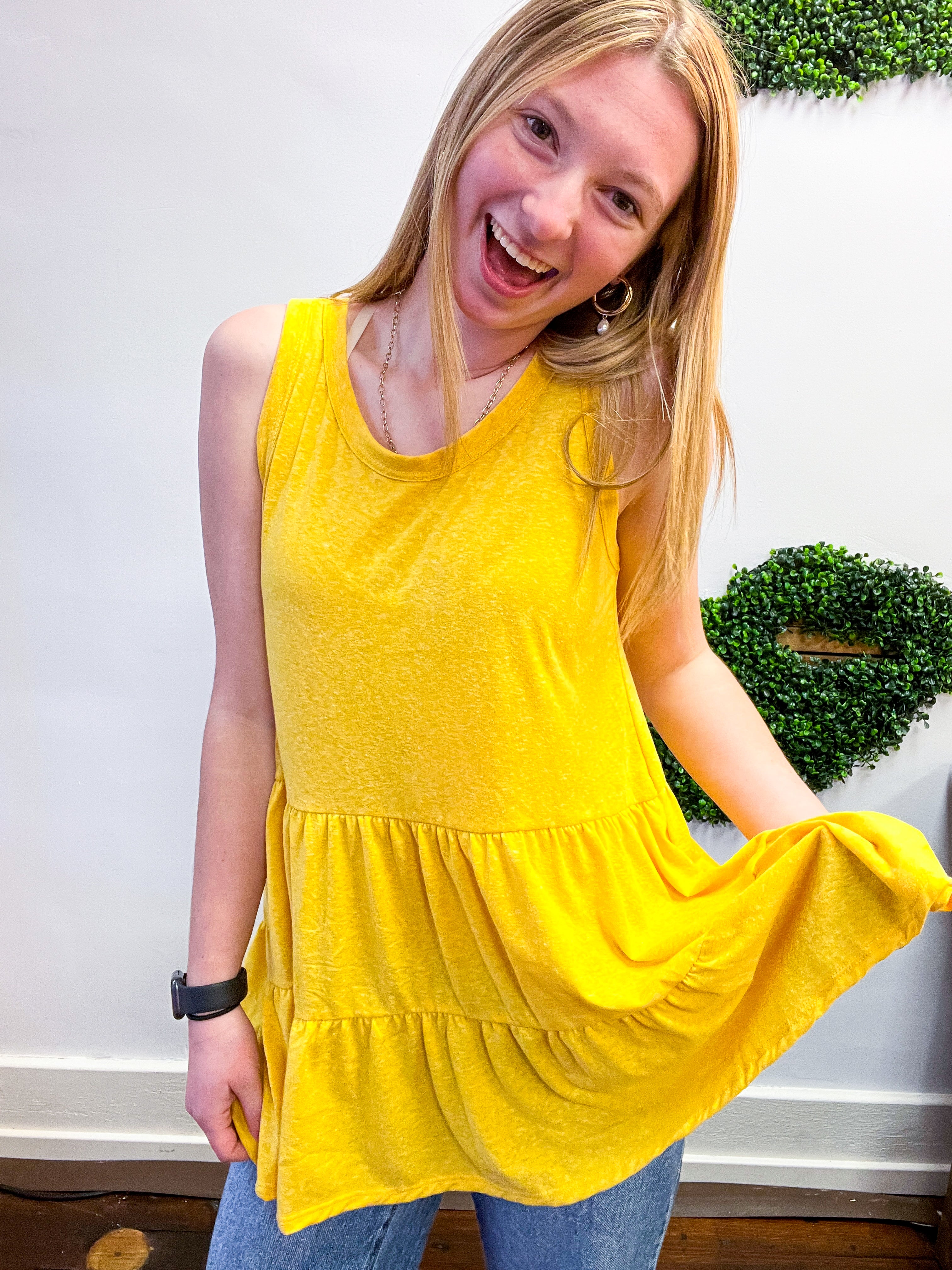 Tiered to Go Tank in Yellow