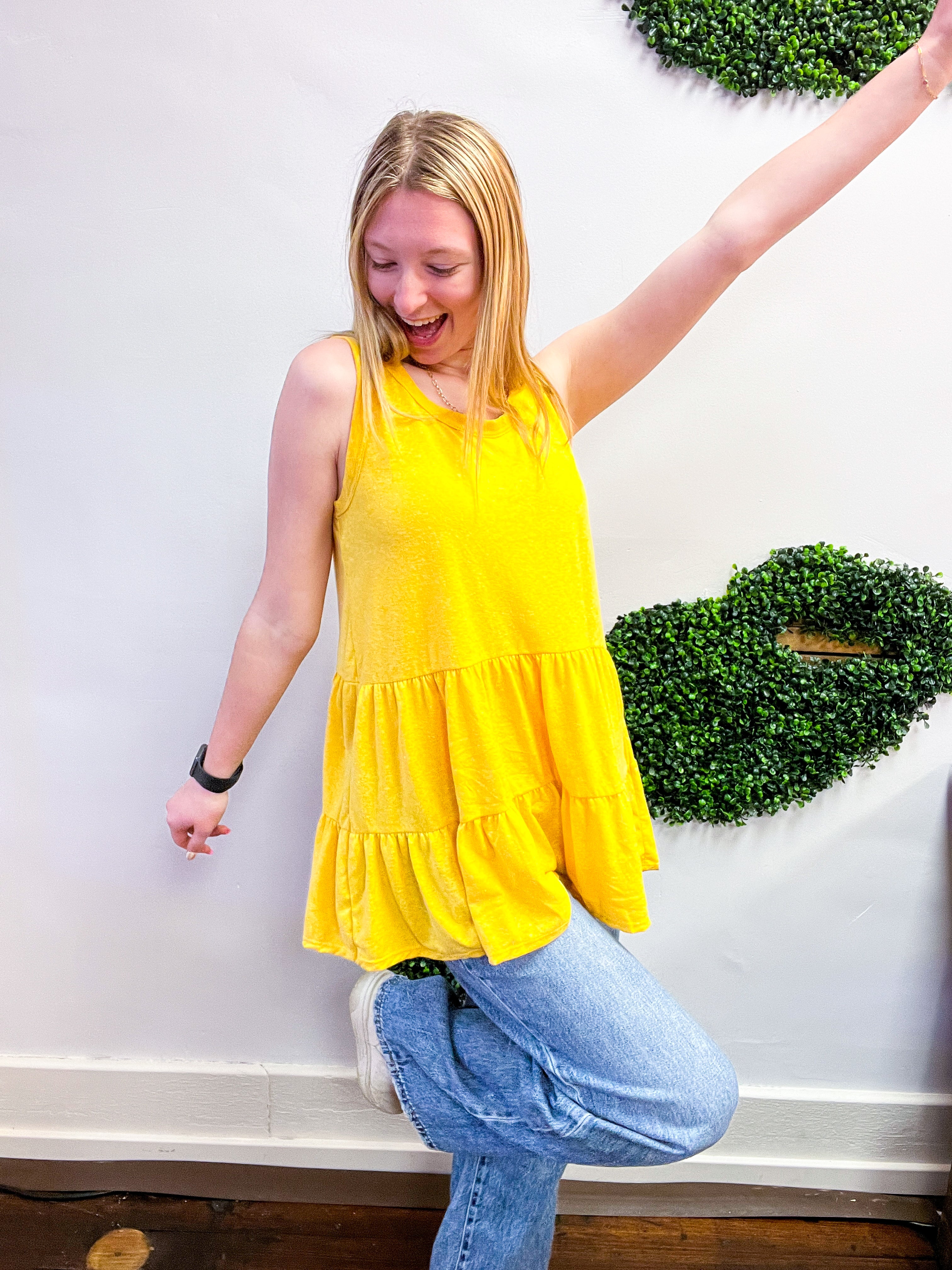 Tiered to Go Tank in Yellow