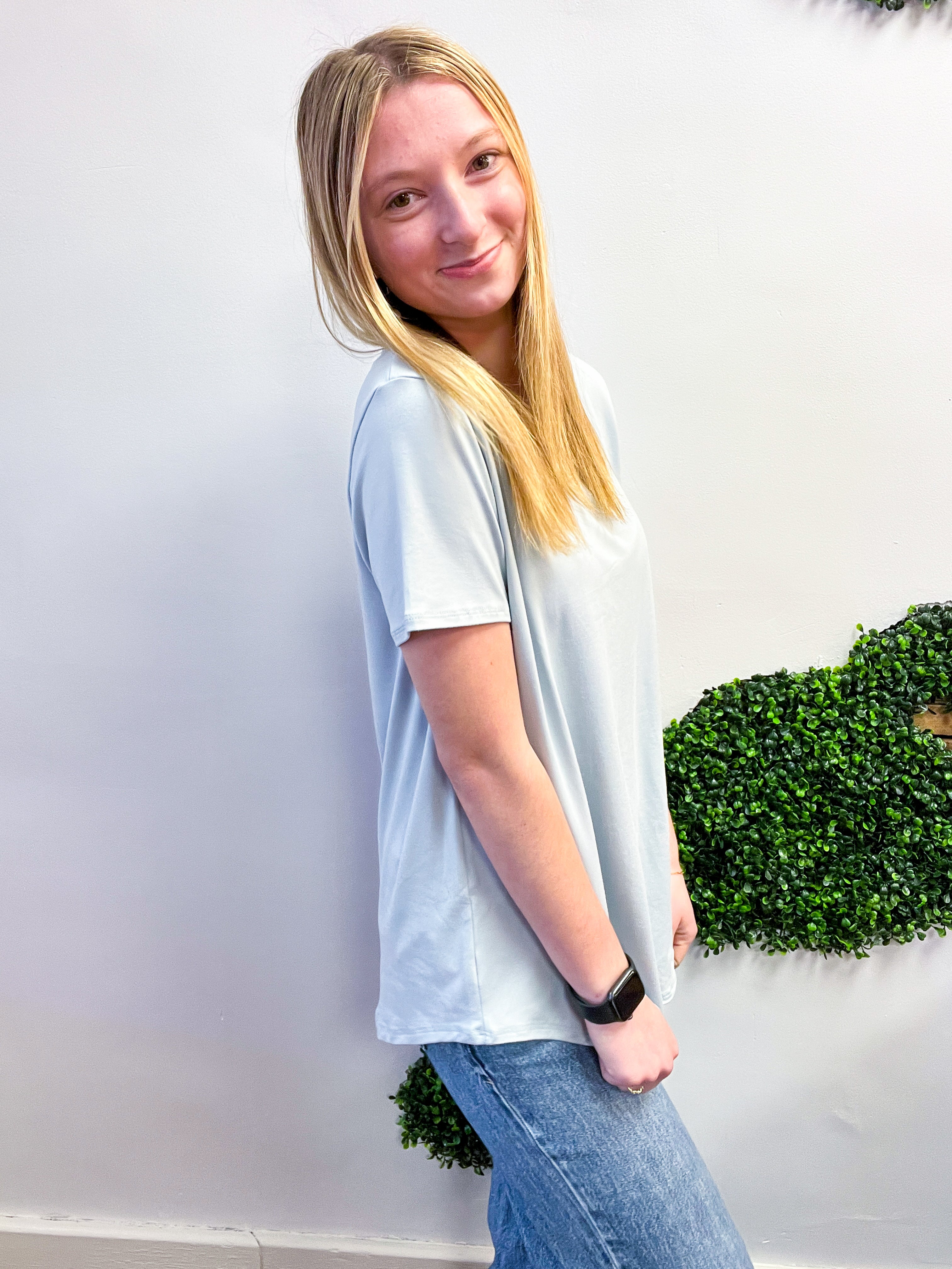 Butter Soft Bliss Tee in Spring Blue
