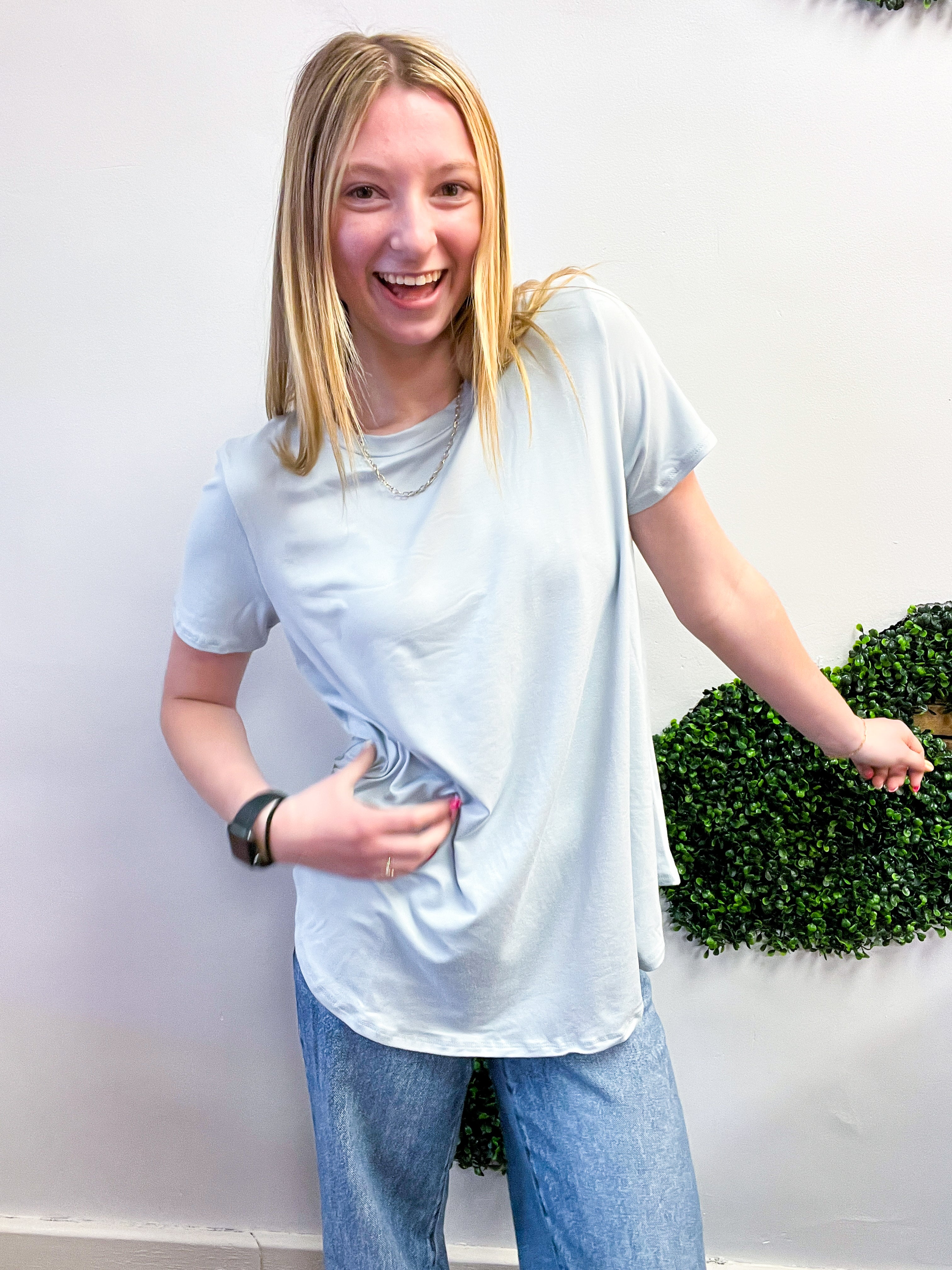 Butter Soft Bliss Tee in Spring Blue