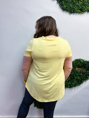 Butter Soft Breeze V Neck Top in Banana