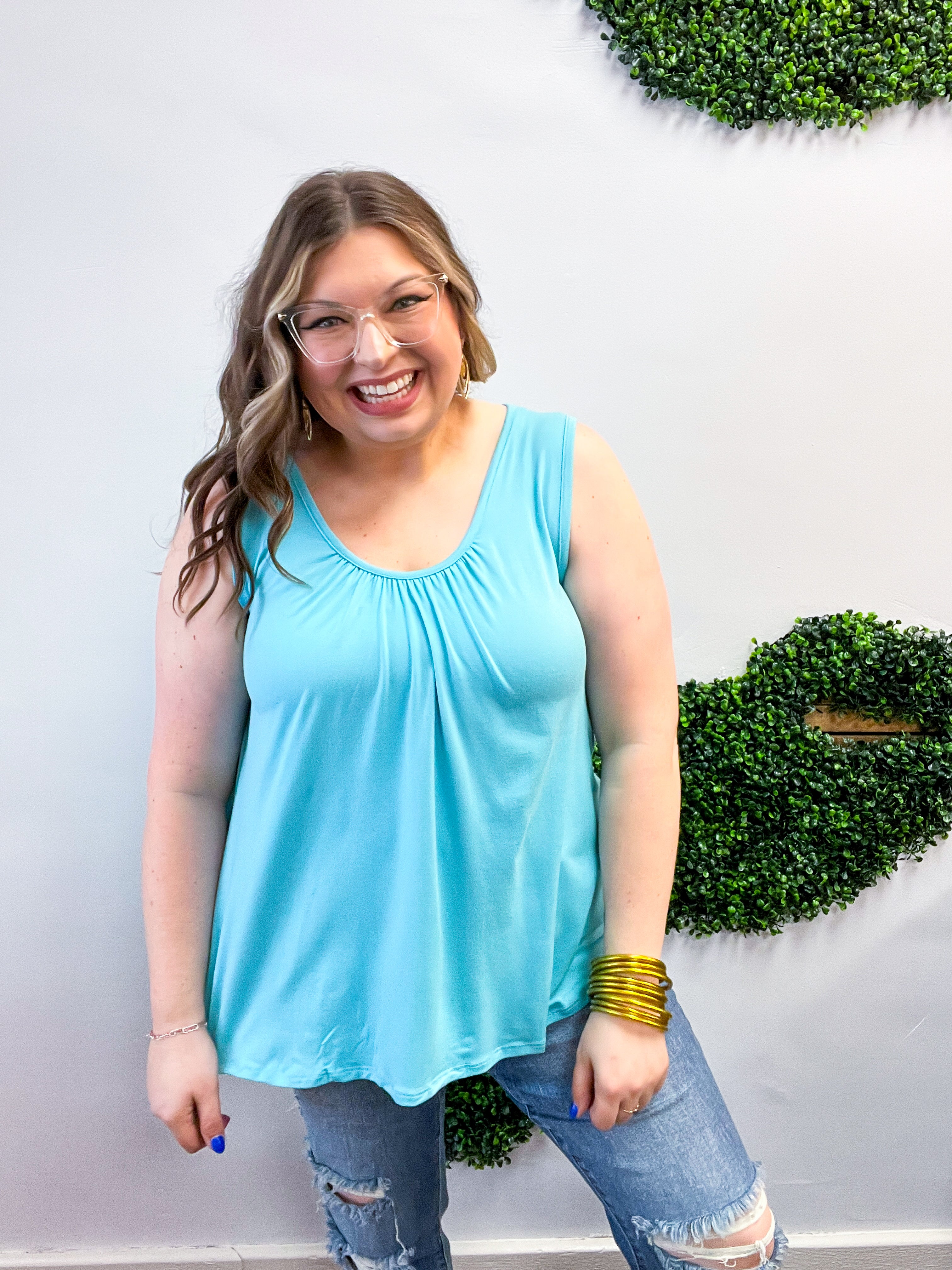 Butter Soft Favorite Tank in Capri Blue