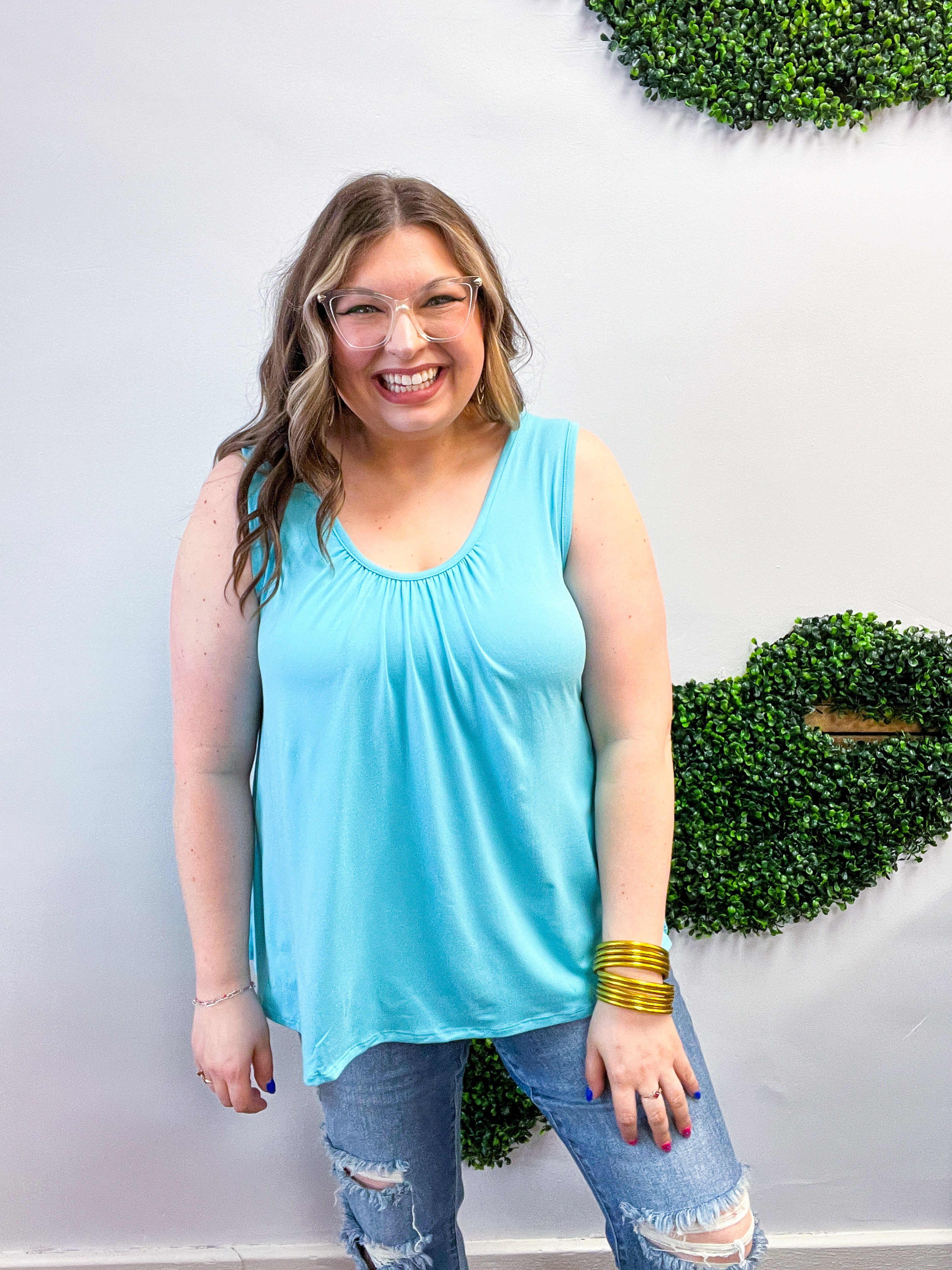 Butter Soft Favorite Tank in Capri Blue