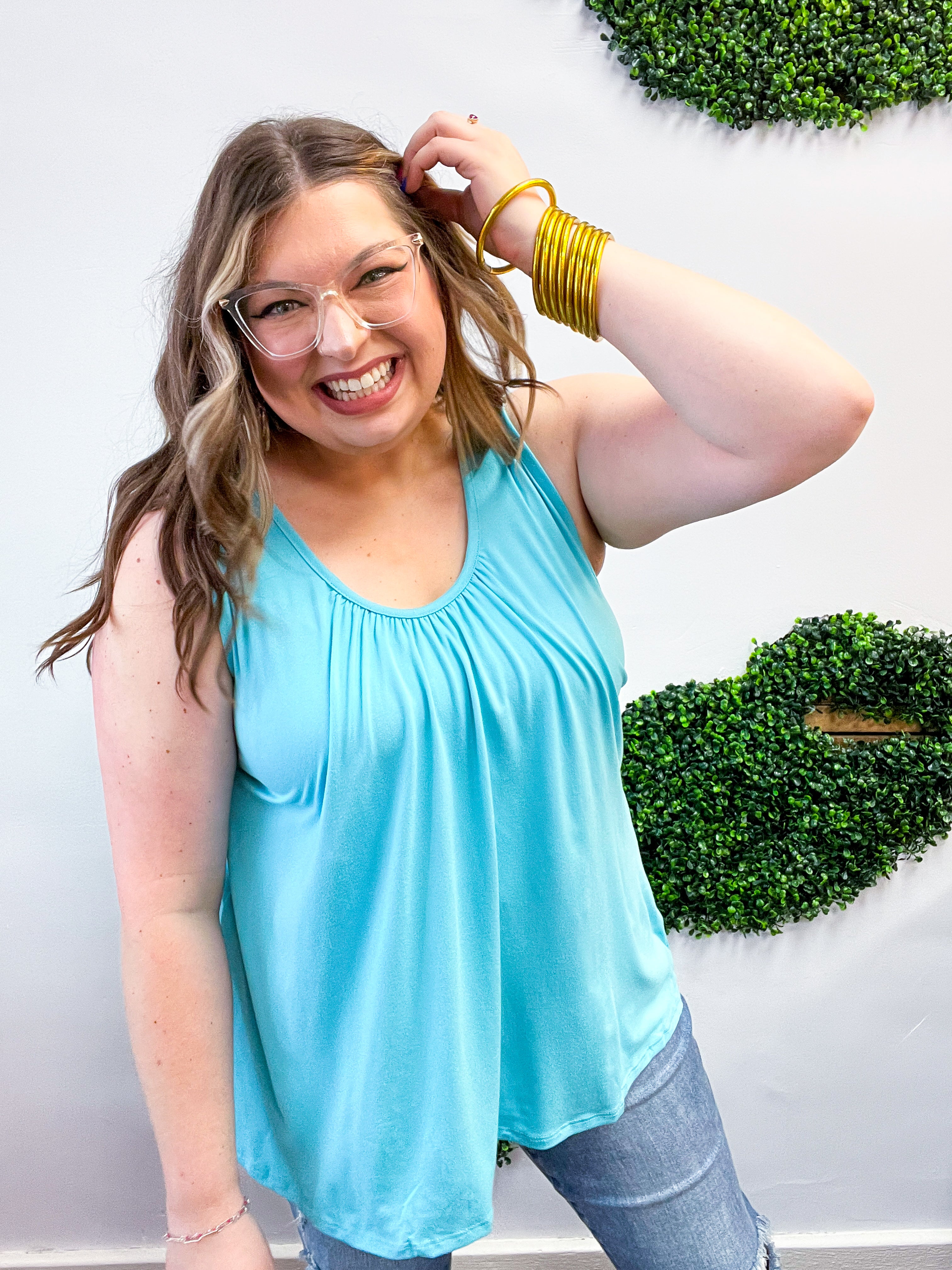 Butter Soft Favorite Tank in Capri Blue