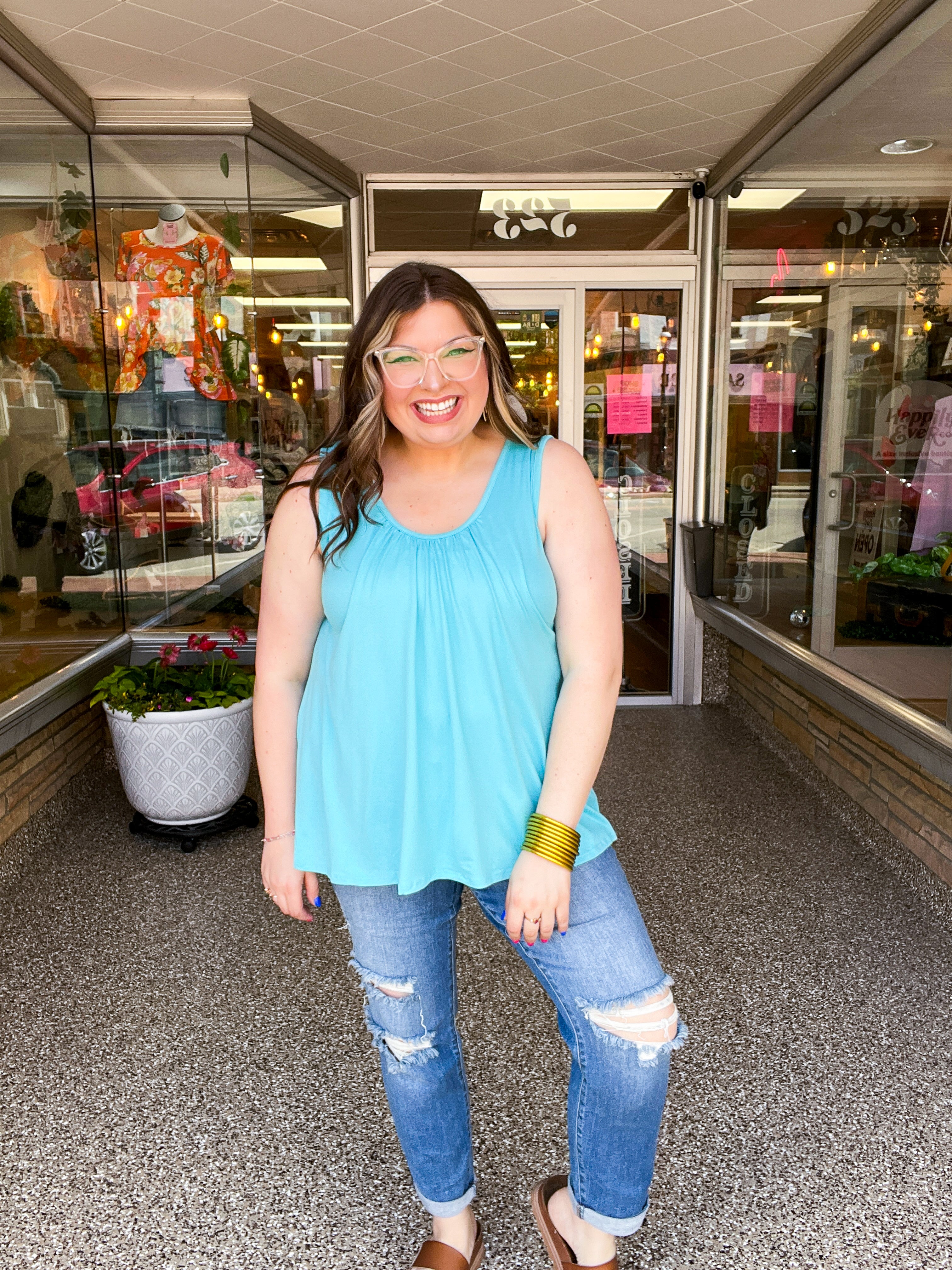 Butter Soft Favorite Tank in Capri Blue