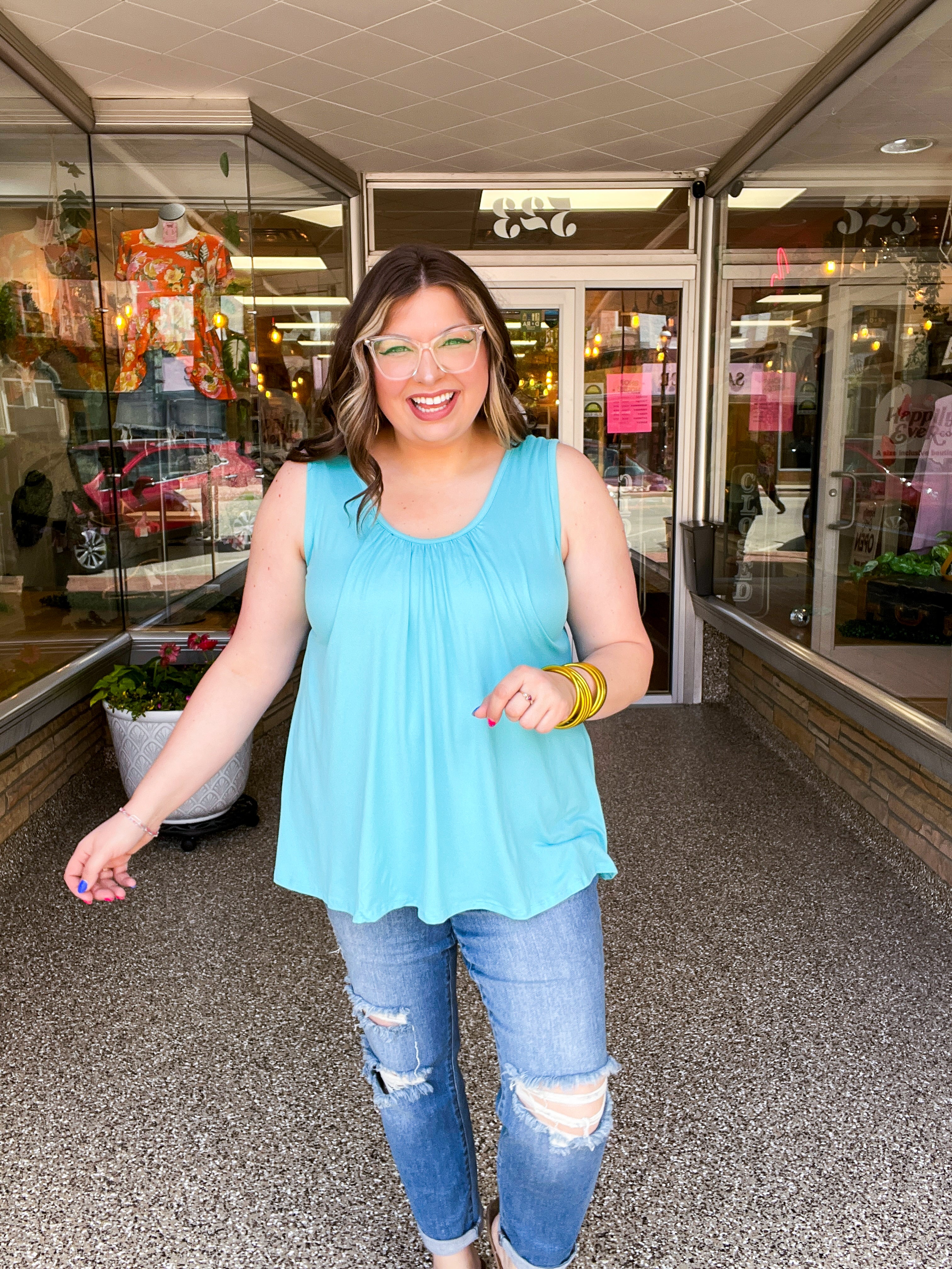 Butter Soft Favorite Tank in Capri Blue