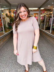 Everyday Essential Swing Dress in Ash Mocha