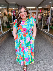 Tropic Like It's Hot Midi Dress