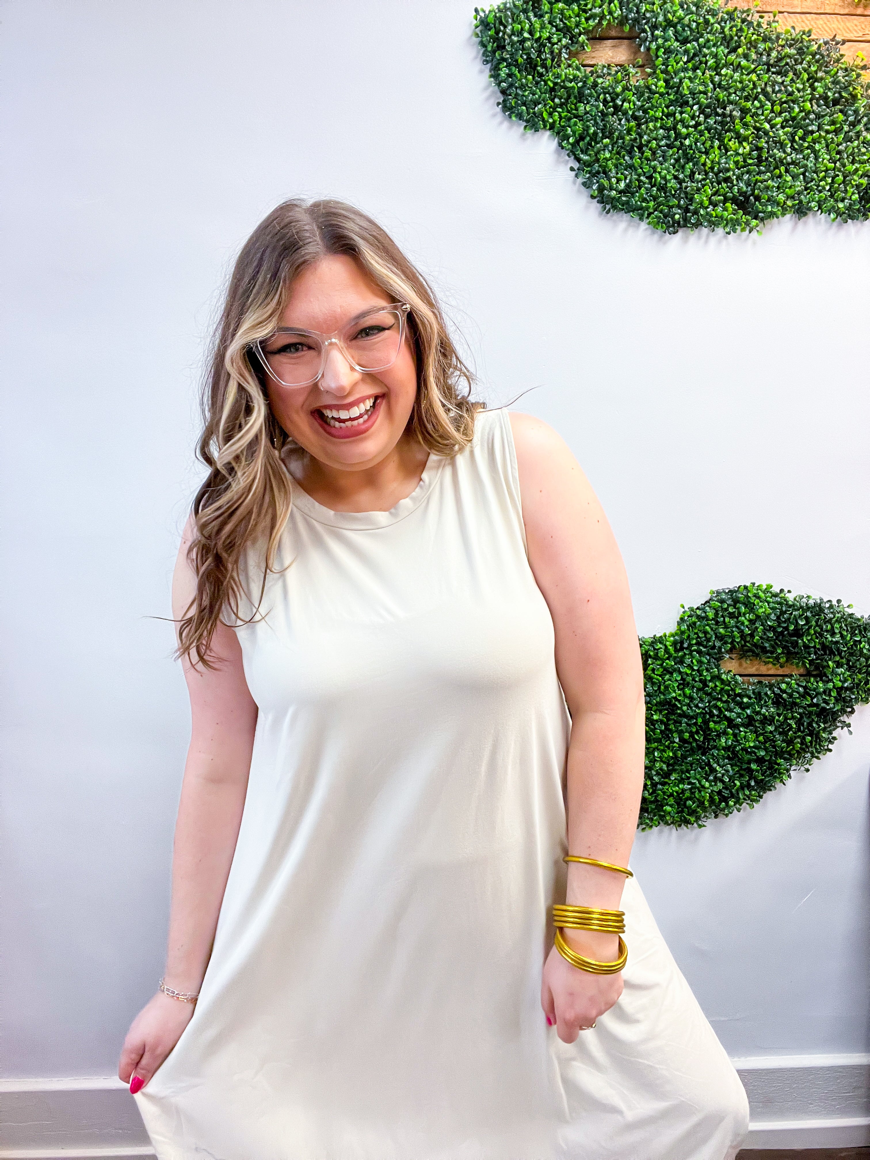 Everyday Easy Midi Dress in Sand Beige