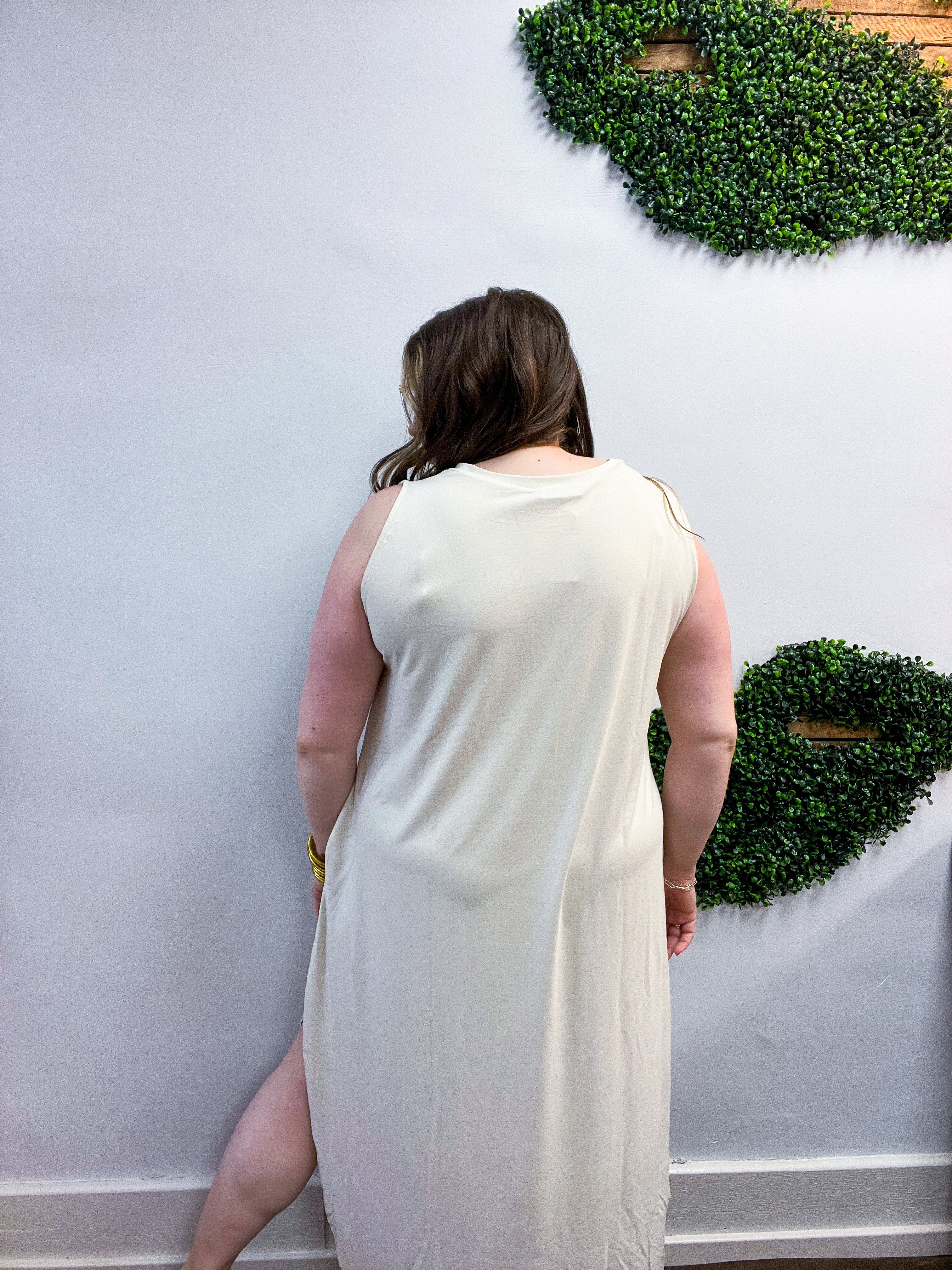 Everyday Easy Midi Dress in Sand Beige
