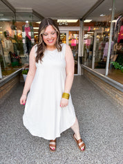 Everyday Easy Midi Dress in Sand Beige