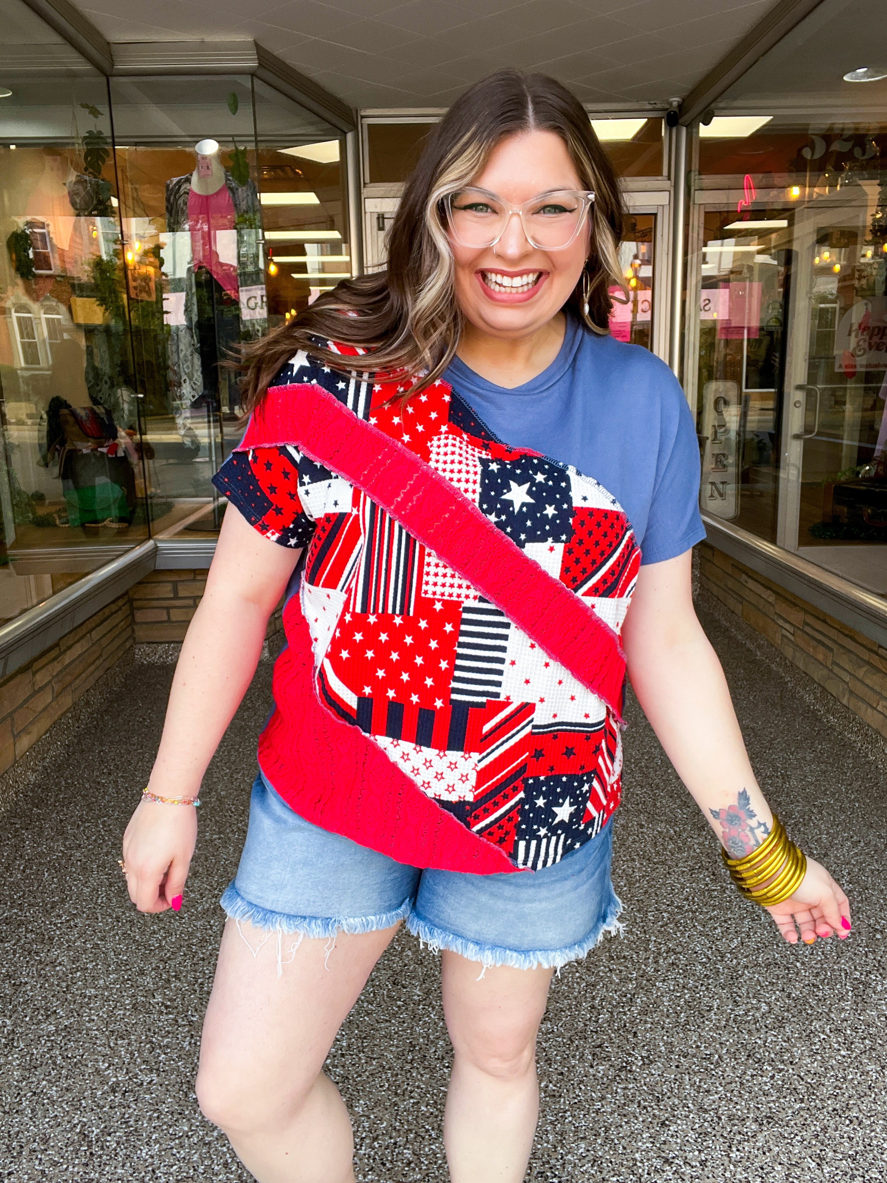 Star-Spangled Patchwork Top