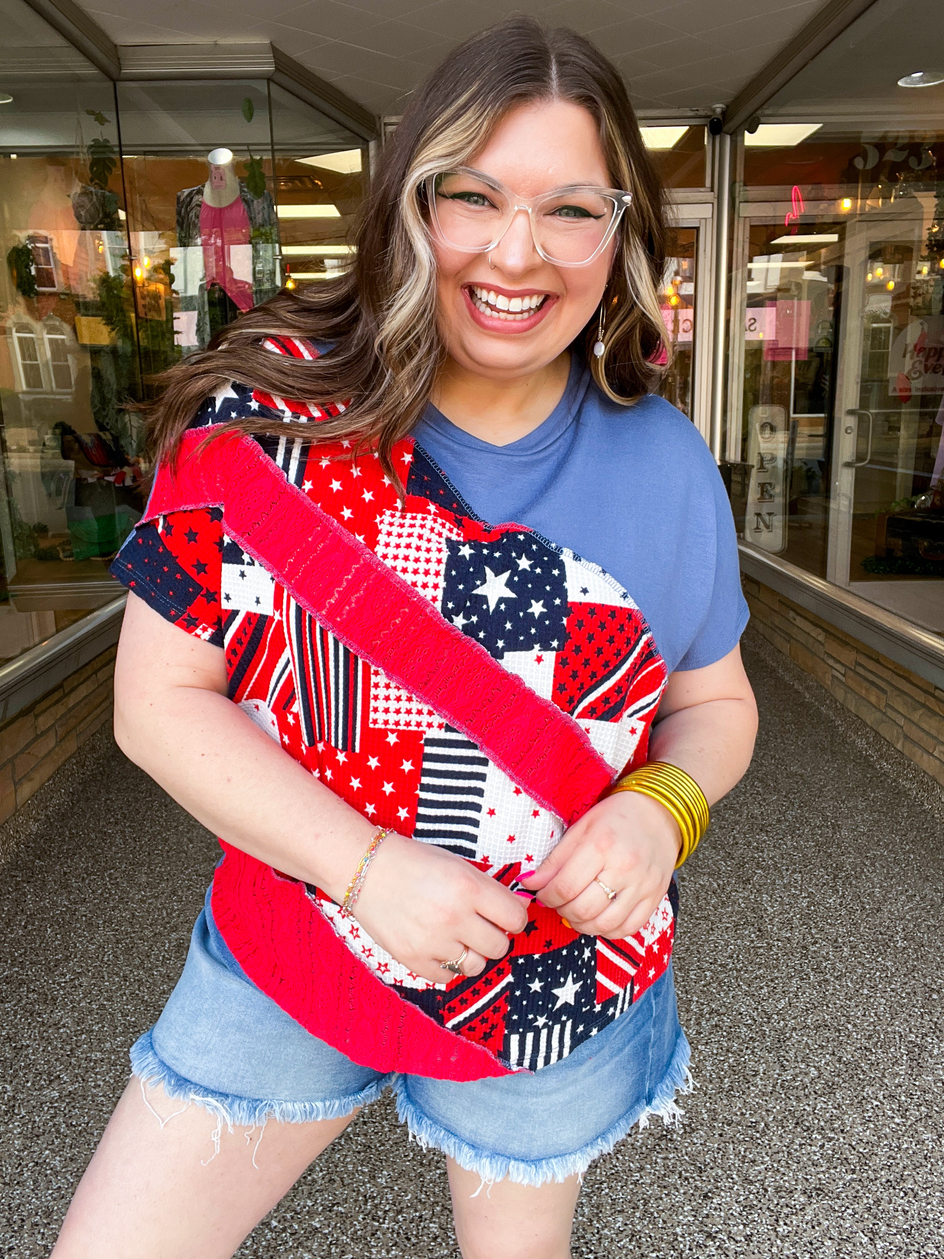 Star-Spangled Patchwork Top