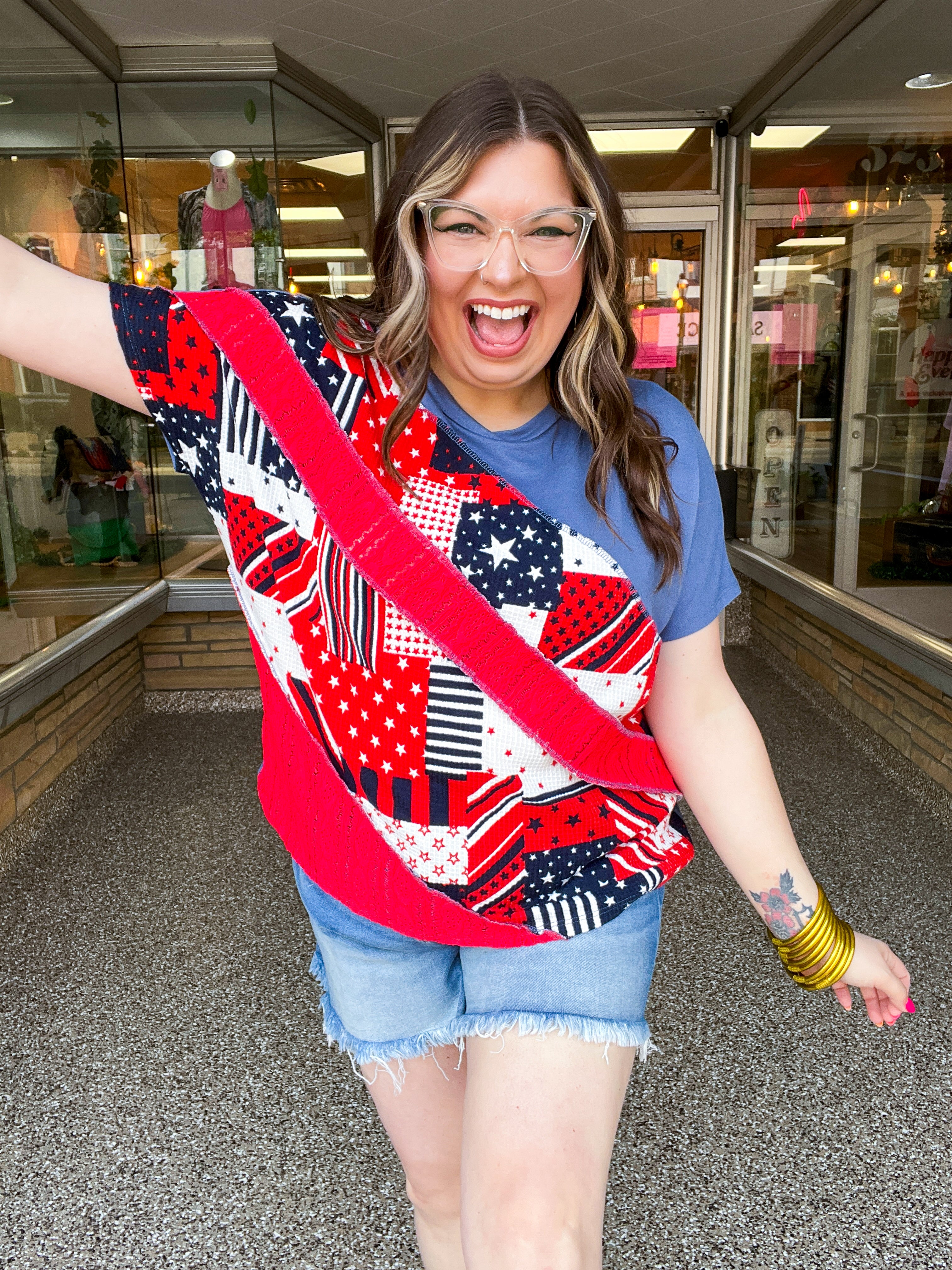 Star-Spangled Patchwork Top
