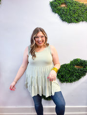 Everyday Tiered Tank in Sage