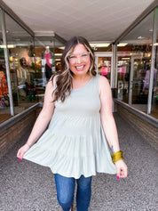 Everyday Tiered Tank in Sage