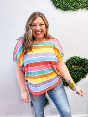 Sugar Rush Stripe Dolman Bow Tie Sleeve Top