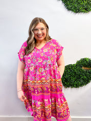 Saffron & Sangria Tiered Dress