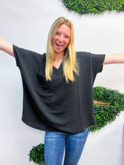 The Everyday Flow Air Flow Dolman Top - Black