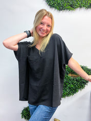 The Everyday Flow Air Flow Dolman Top - Black