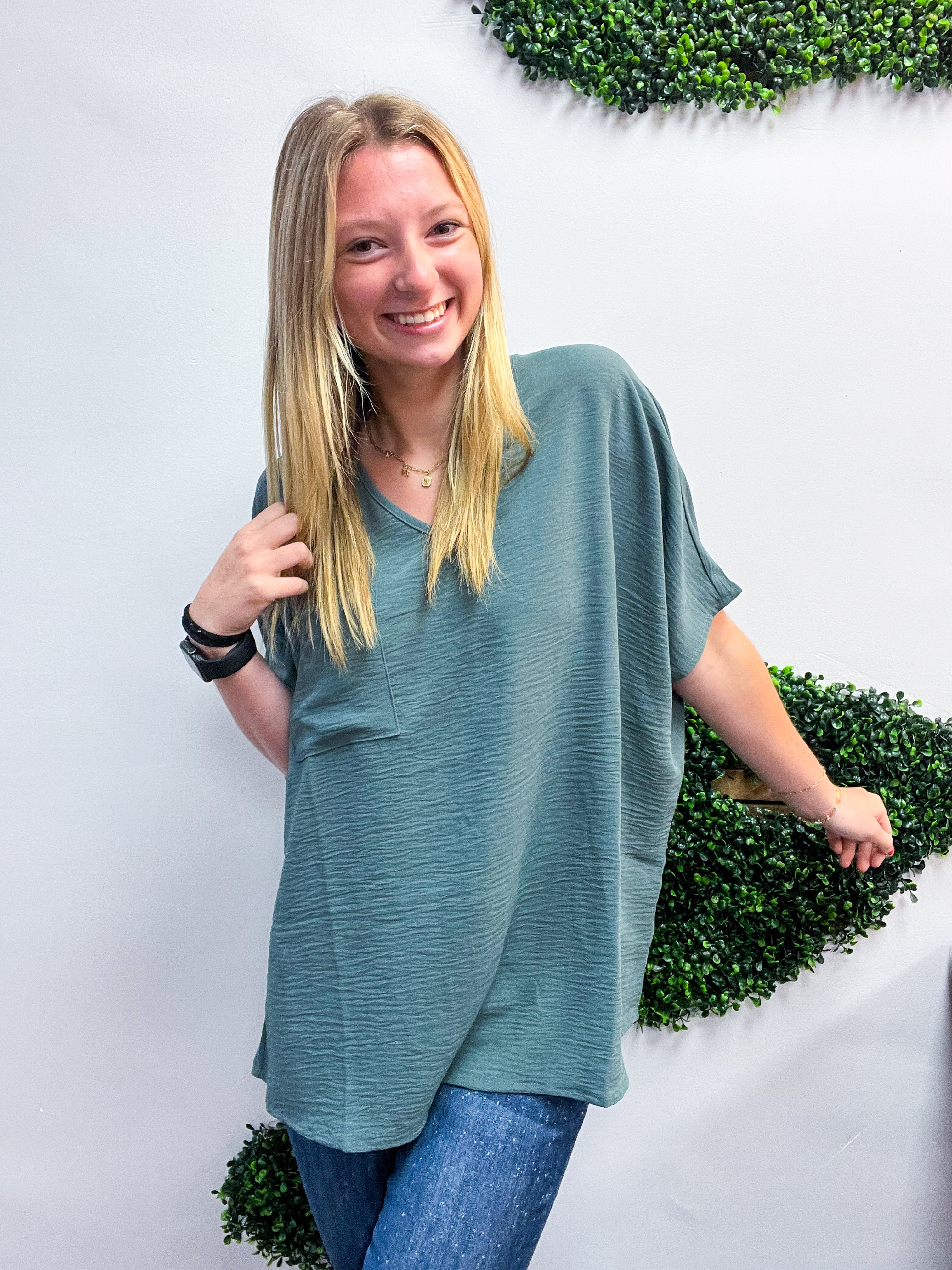 The Everyday Flow Air Flow Dolman Top - Jade