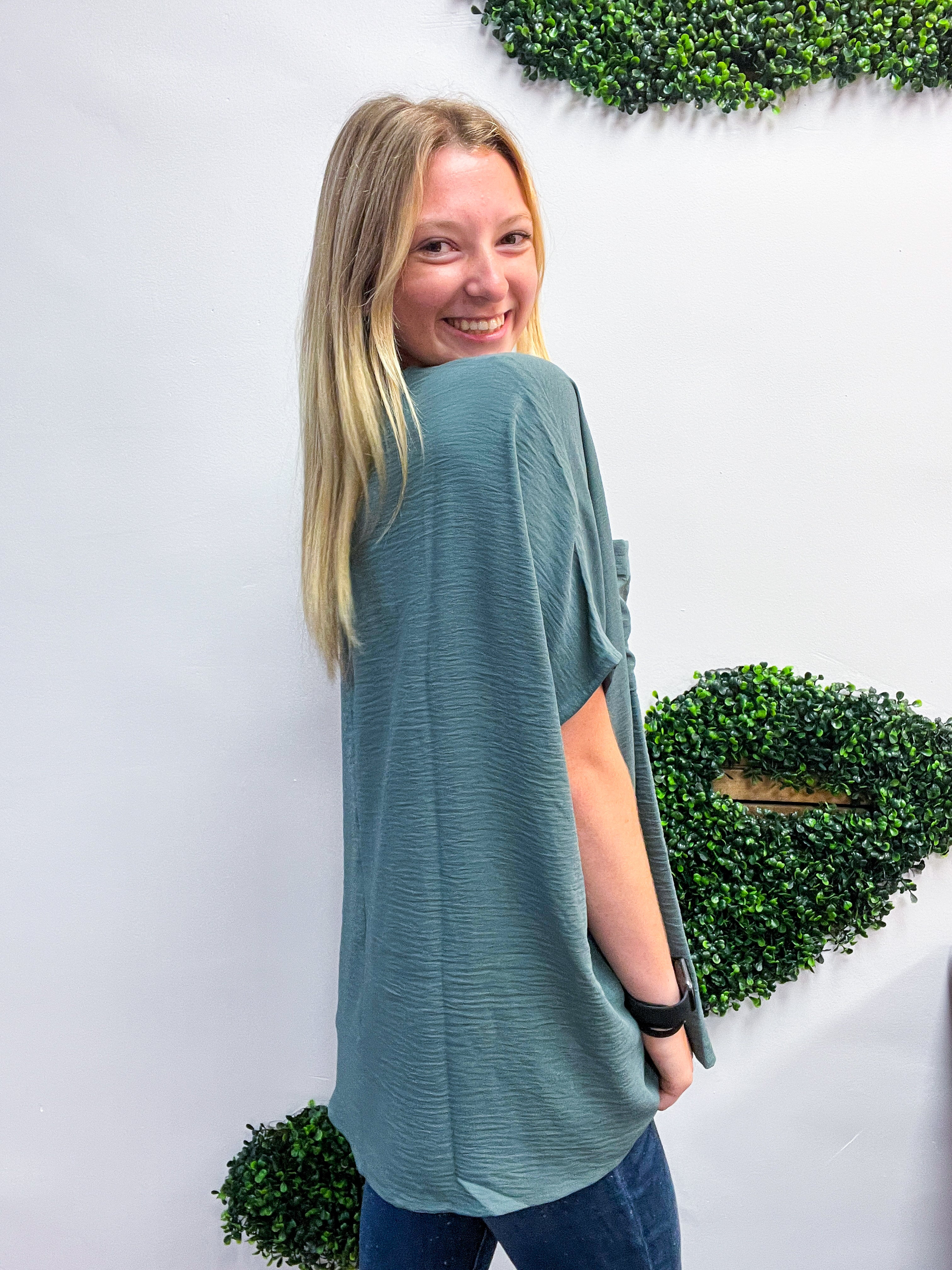 The Everyday Flow Air Flow Dolman Top - Jade