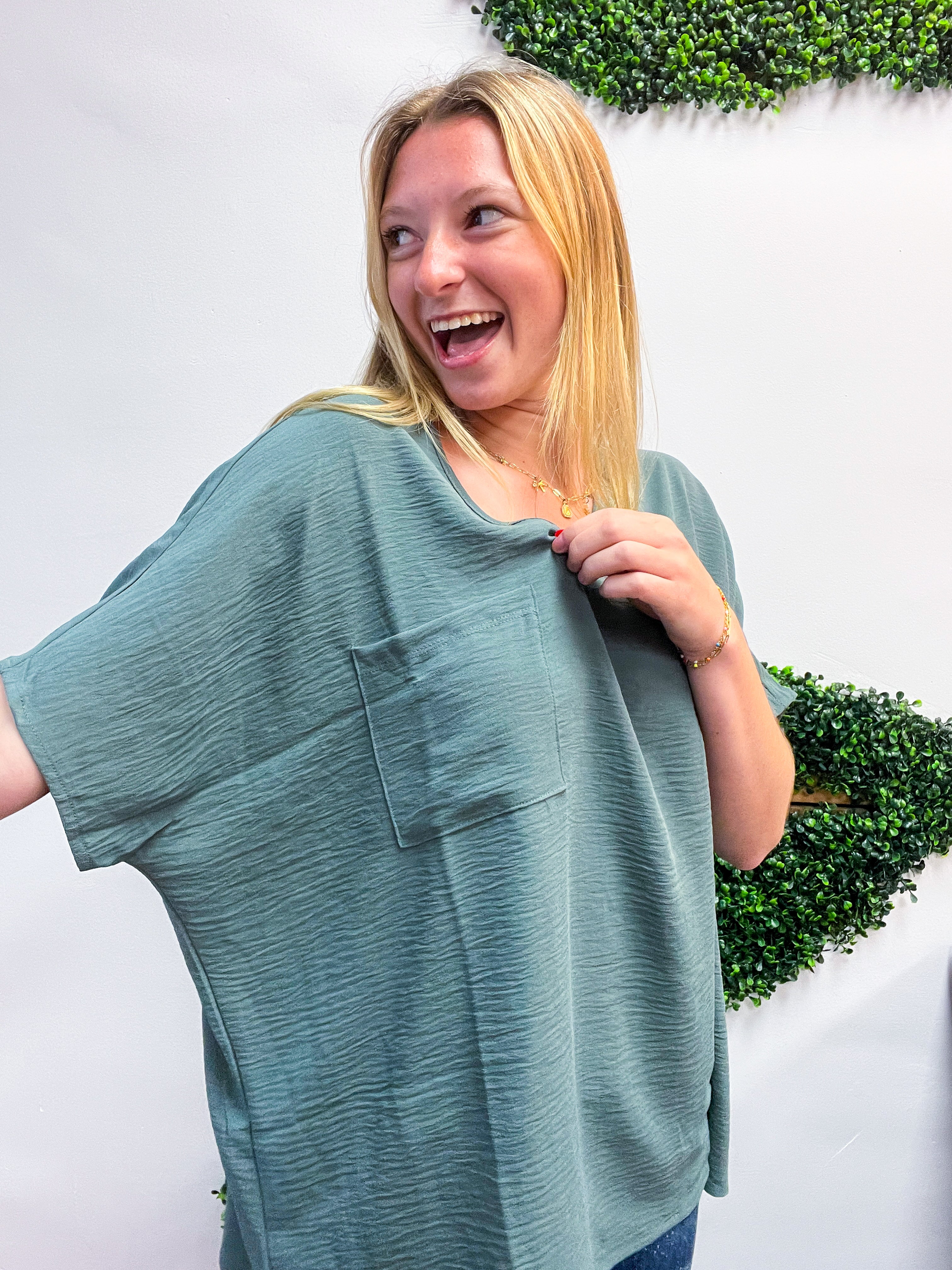 The Everyday Flow Air Flow Dolman Top - Jade
